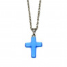 Pendentif crucifix bleu clair