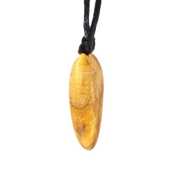 Pendentif en Palo Santo, en forme de coeur, avec cordon